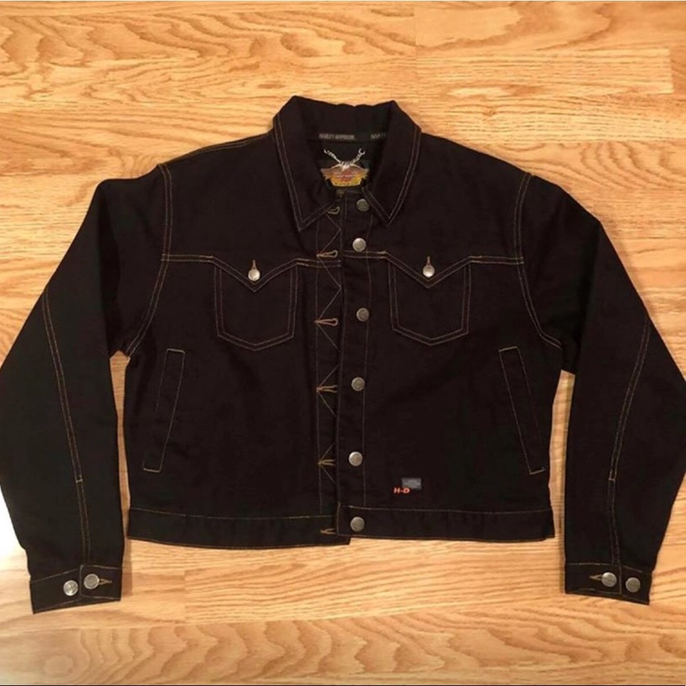 Ladies Harley Davidson Black Jean Jacket